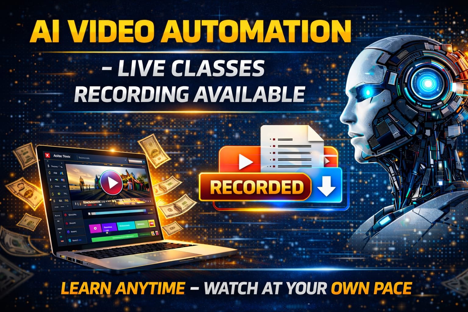 AI Video Automation Program Learn with Live Class Recordings